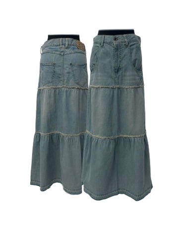vintage washing tired denim skirt