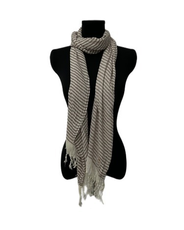 grunge stripe fringe scarf