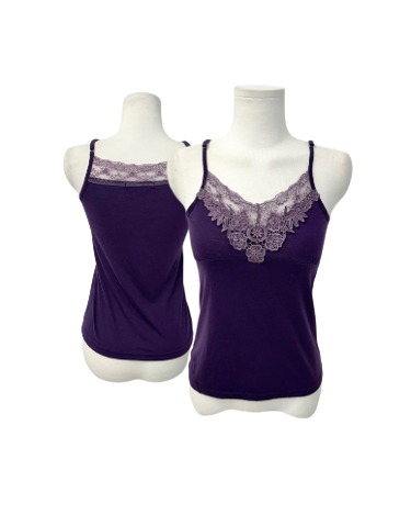 purple lace sleeveless top