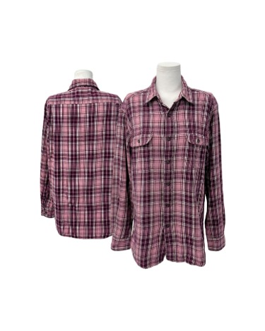 pink check flannel shirt