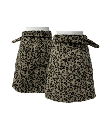 COLZA leopard belted skirt