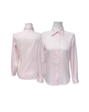 pink silky stripe blouse