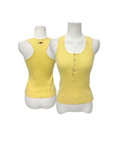TOMMY GIRLS yellow ribbed sleeveless