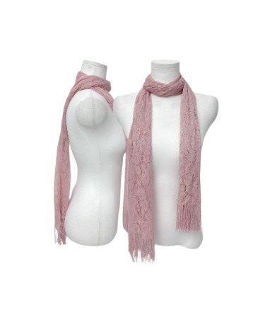 pink fringe glitter scarf