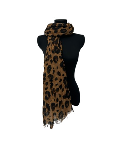 leopard pattern wide scarf