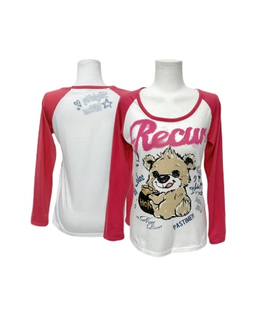 COLZA kitsch bear raglan t-shirt