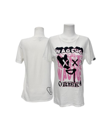 pink logo printing t-shirt